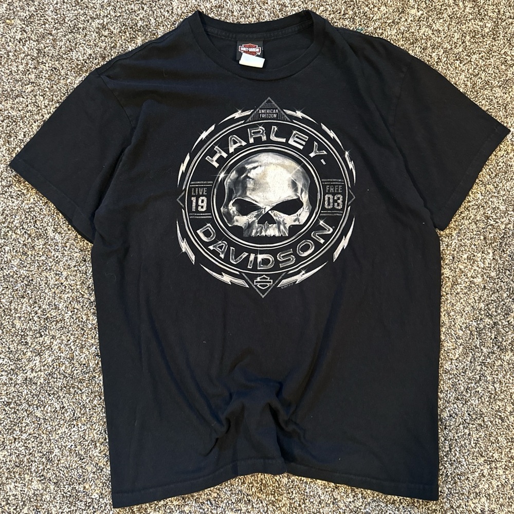 Sick y2k skater biker harley davidson tee